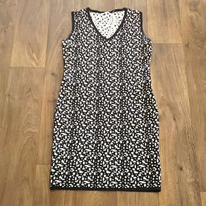 SIONI Black and White Midi Dress